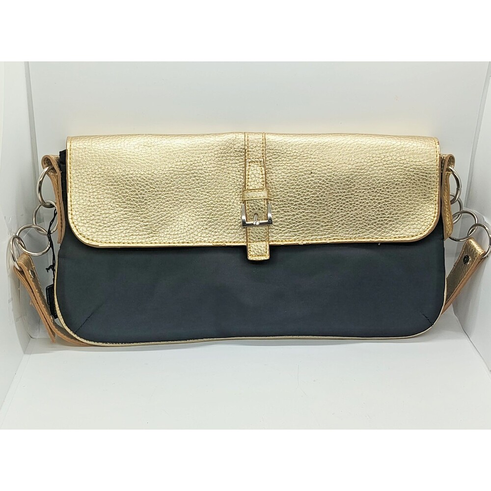 Bijoux Terner Black Gold Shoulder Bag Purse Chain Strap Y2K Style
